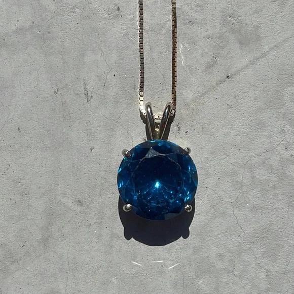 14k Gold & London Blue Topaz Necklace